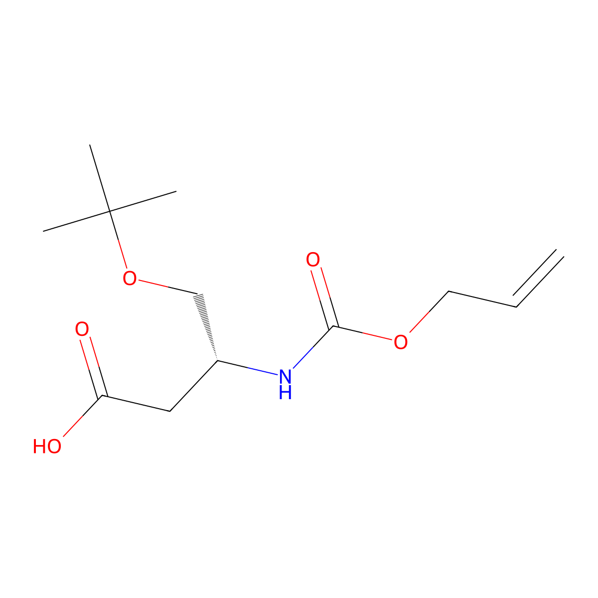 (3R)-4-(tert-butoxy)-3-{[(prop-2-en-1-yloxy)carbonyl]amino}butanoic acid molecular structure, CAS 2679805-26-4