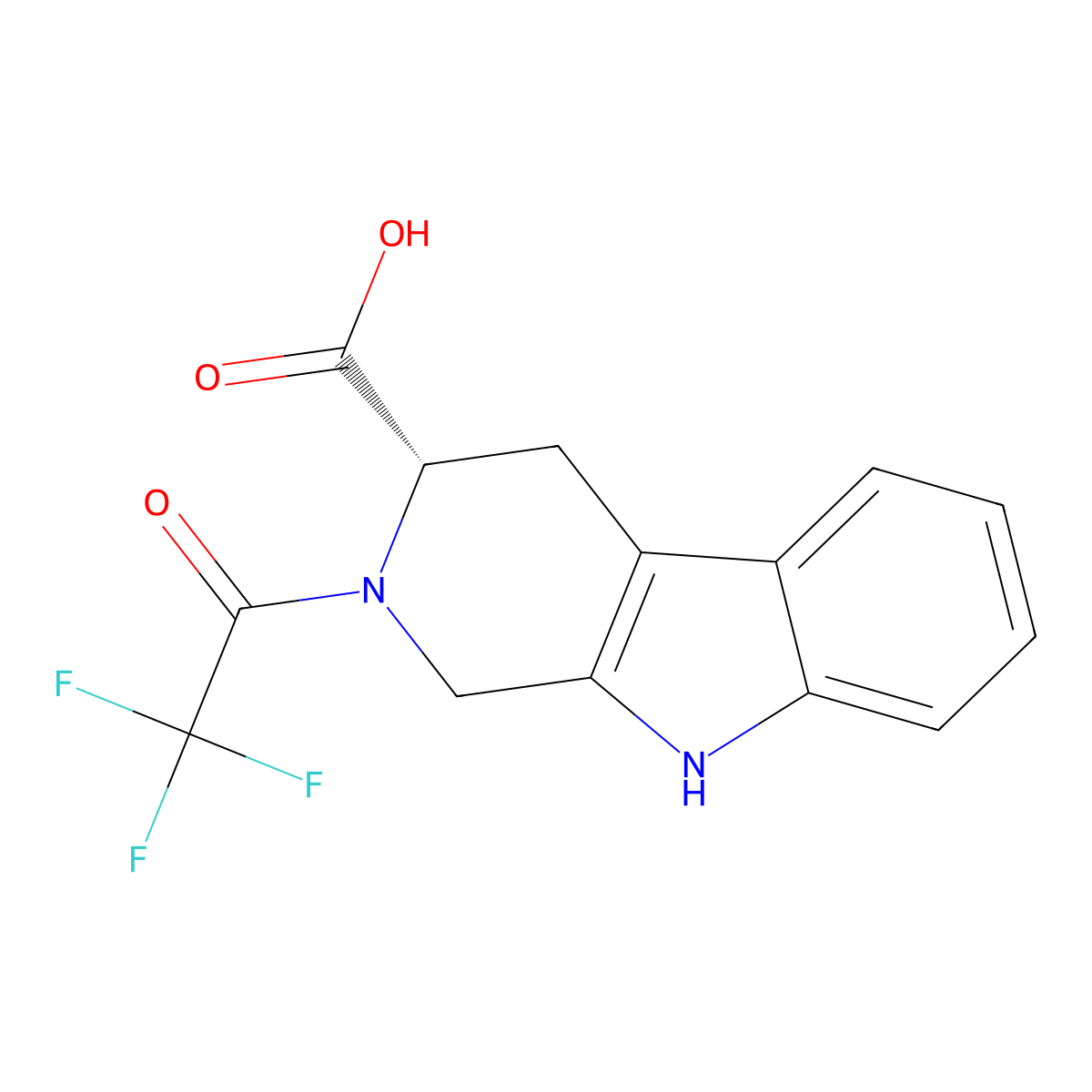(3S)-2-(2,2,2-trifluoroacetyl)-1H,2H,3H,4H,9H-pyrido[3,4-b]indole-3-carboxylic acid molecular structure, CAS 2679805-29-7