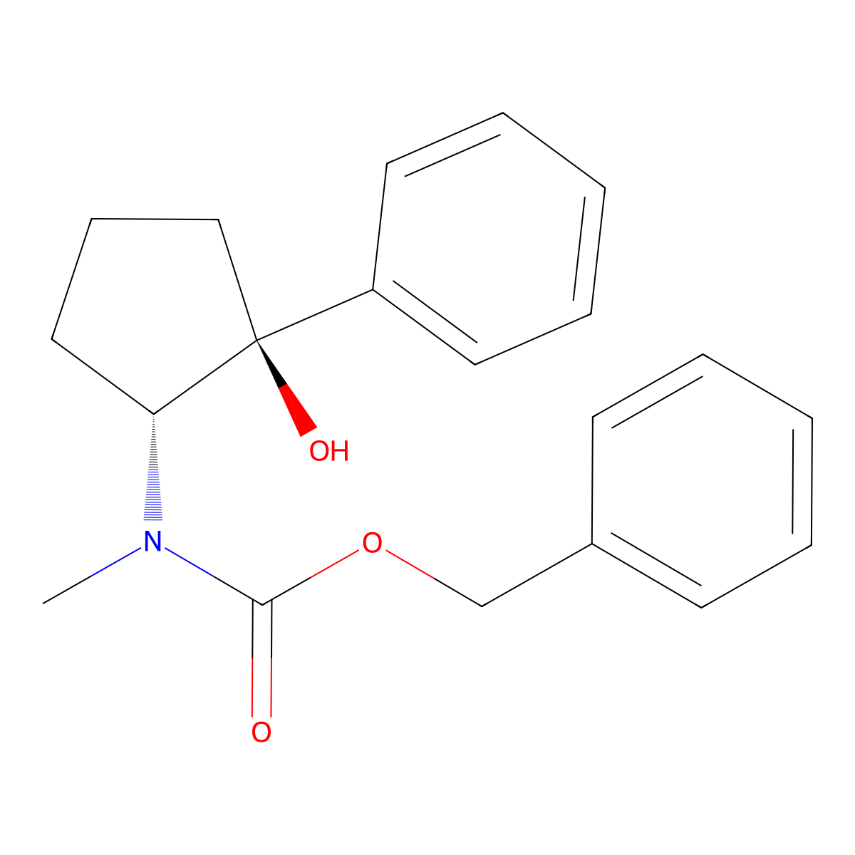 rac-benzyl N-[(1R,2S)-2-hydroxy-2-phenylcyclopentyl]-N-methylcarbamate molecular structure, CAS 2679805-35-5