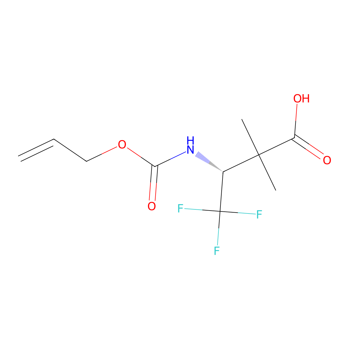 (3R)-4,4,4-trifluoro-2,2-dimethyl-3-{[(prop-2-en-1-yloxy)carbonyl]amino}butanoic acid molecular structure, CAS 2679805-44-6