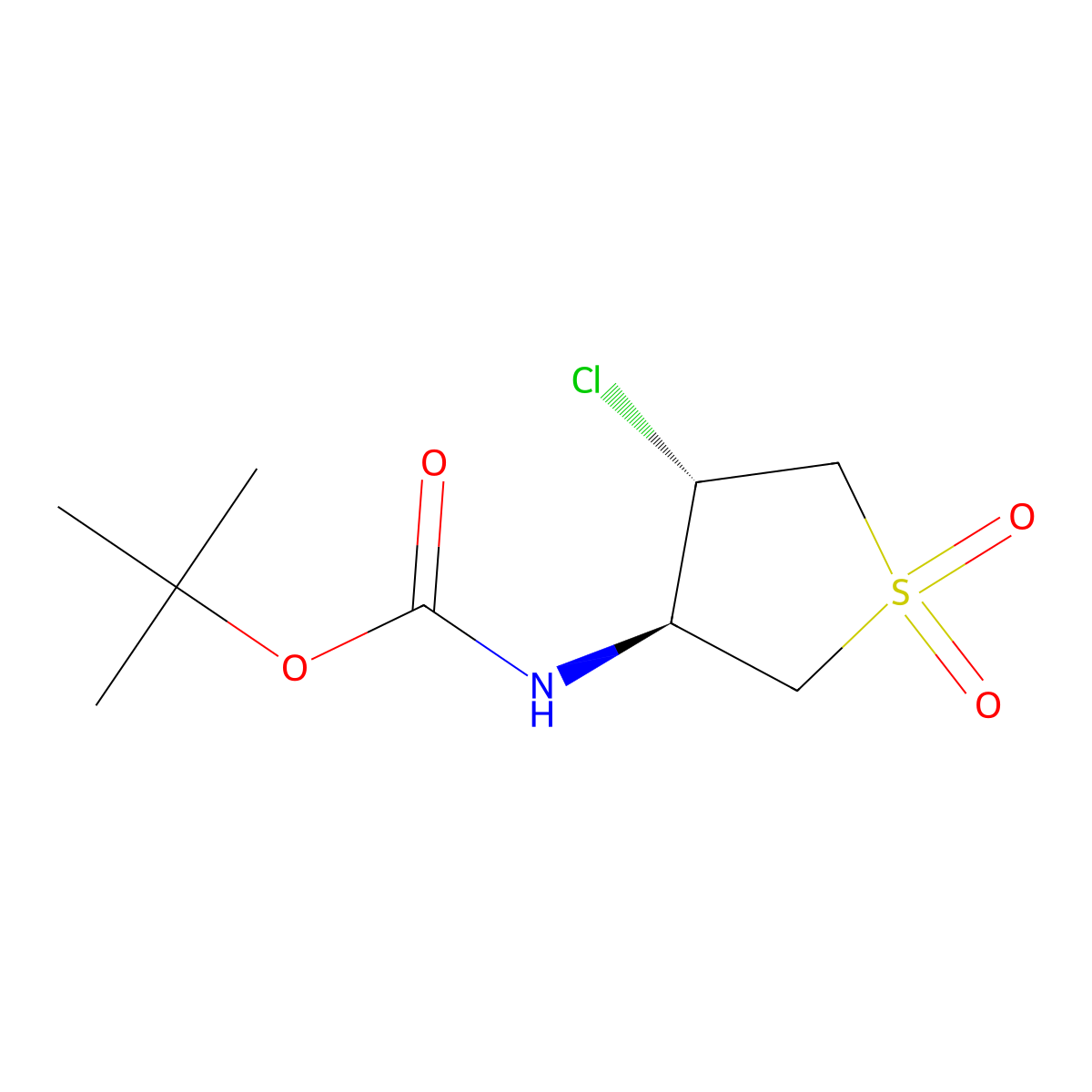 rac-tert-butyl N-[(3R,4S)-4-chloro-1,1-dioxo-1lambda6-thiolan-3-yl]carbamate molecular structure, CAS 2679805-48-0