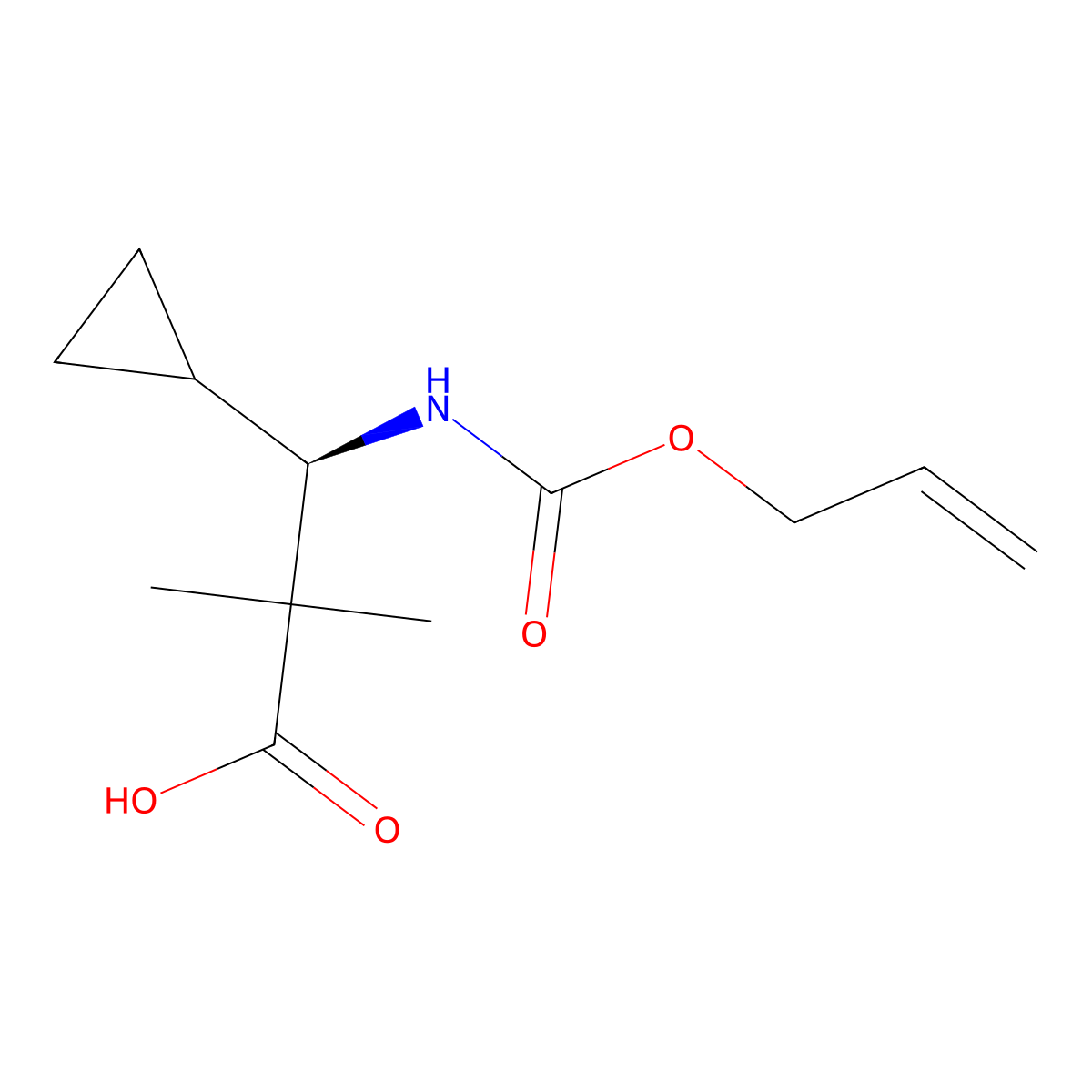(3R)-3-cyclopropyl-2,2-dimethyl-3-{[(prop-2-en-1-yloxy)carbonyl]amino}propanoic acid molecular structure, CAS 2679805-50-4