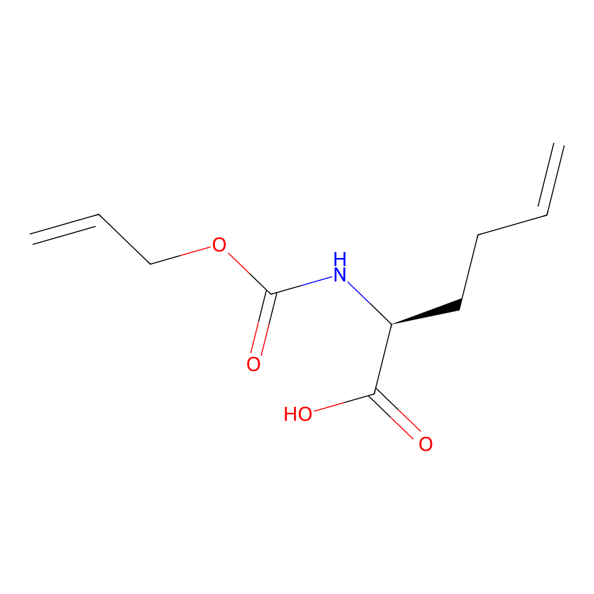 (2S)-2-{[(prop-2-en-1-yloxy)carbonyl]amino}hex-5-enoic acid molecular structure, CAS 2679805-57-1