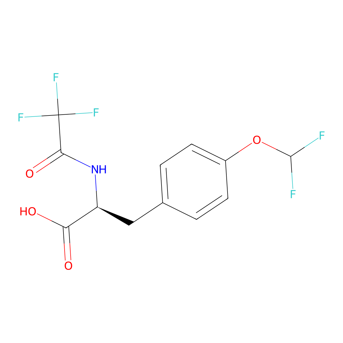 (2S)-3-[4-(difluoromethoxy)phenyl]-2-(2,2,2-trifluoroacetamido)propanoic acid molecular structure, CAS 2679805-58-2