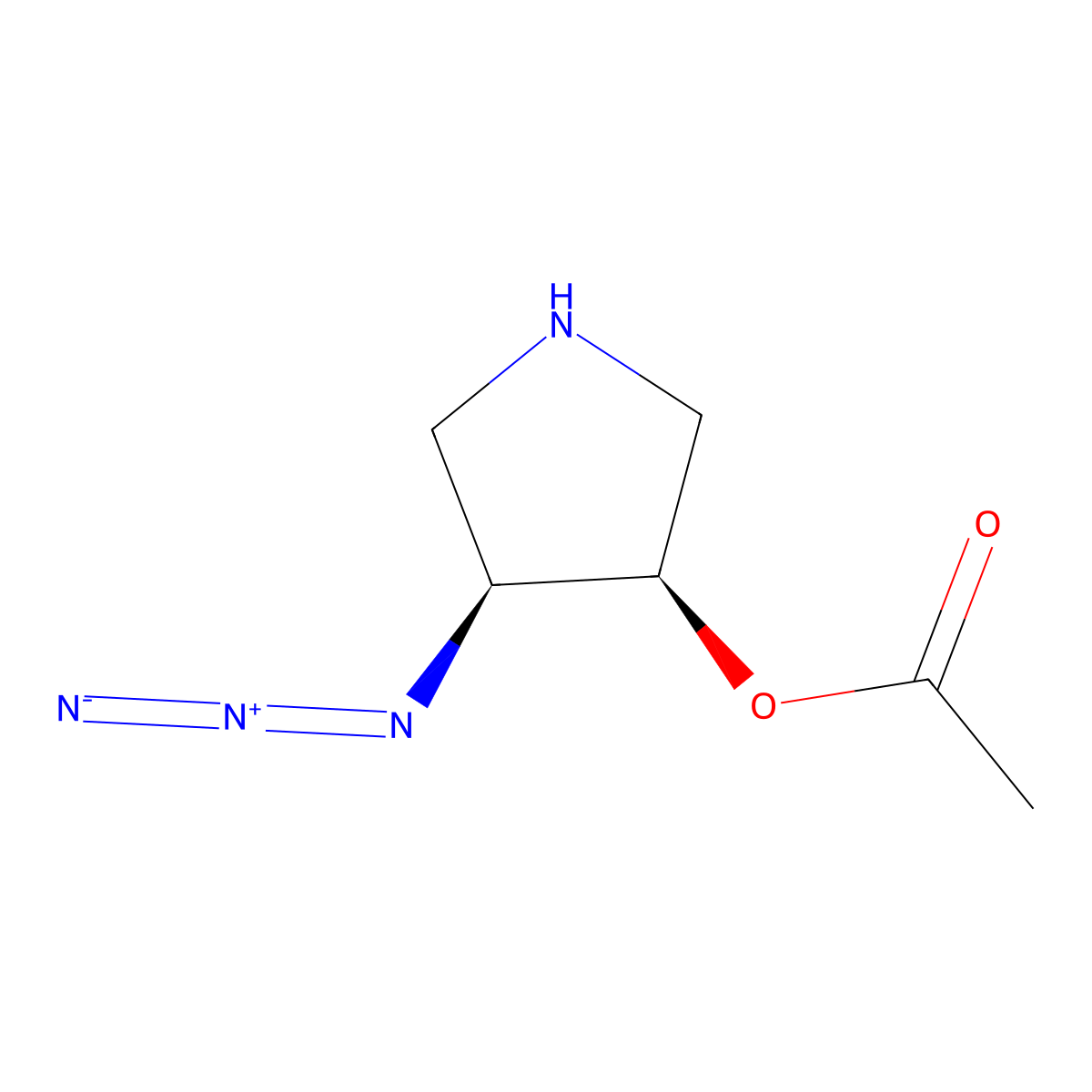 rac-(3R,4S)-4-azidopyrrolidin-3-yl acetate molecular structure, CAS 2679805-60-6