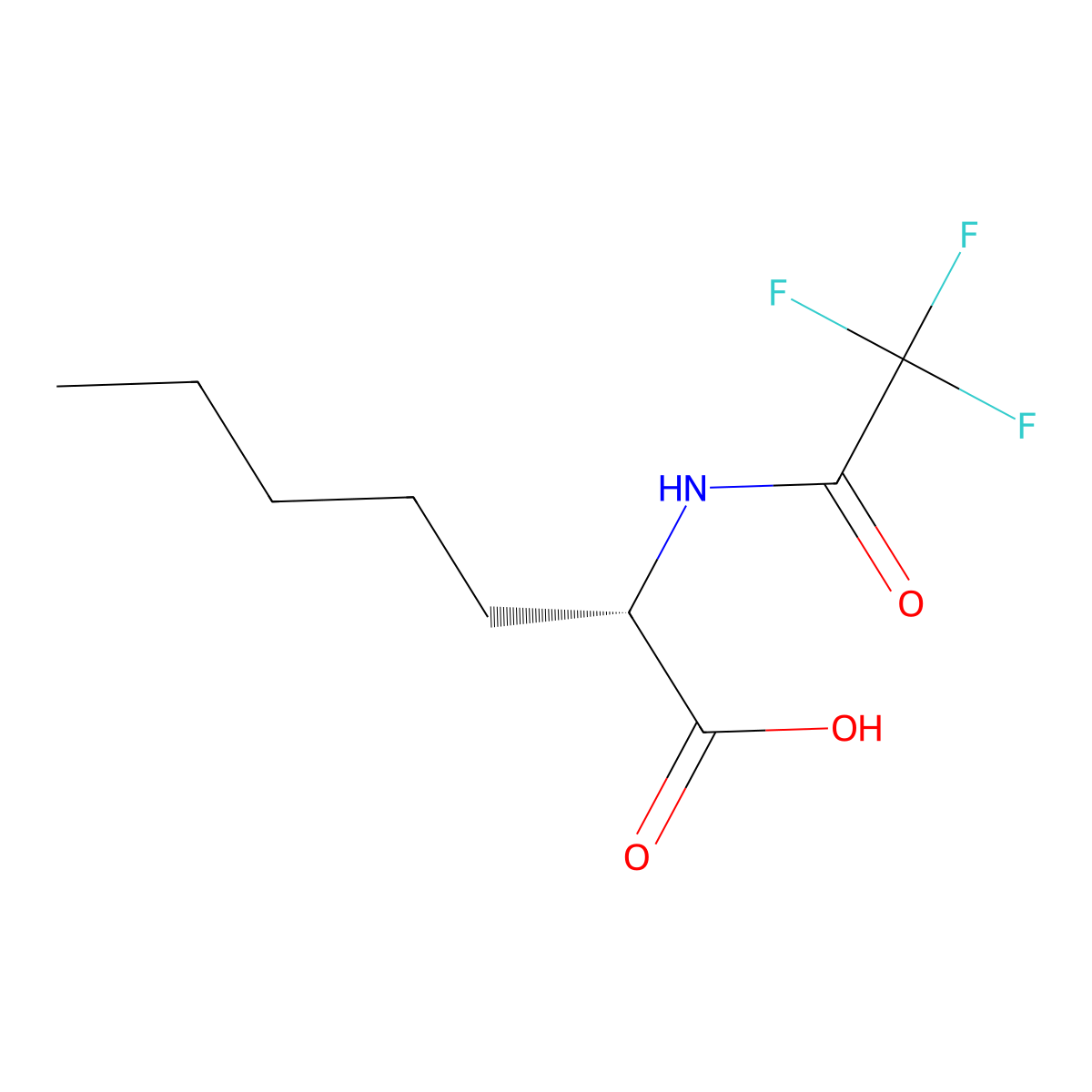 (2S)-2-(2,2,2-trifluoroacetamido)heptanoic acid molecular structure, CAS 2679805-68-4