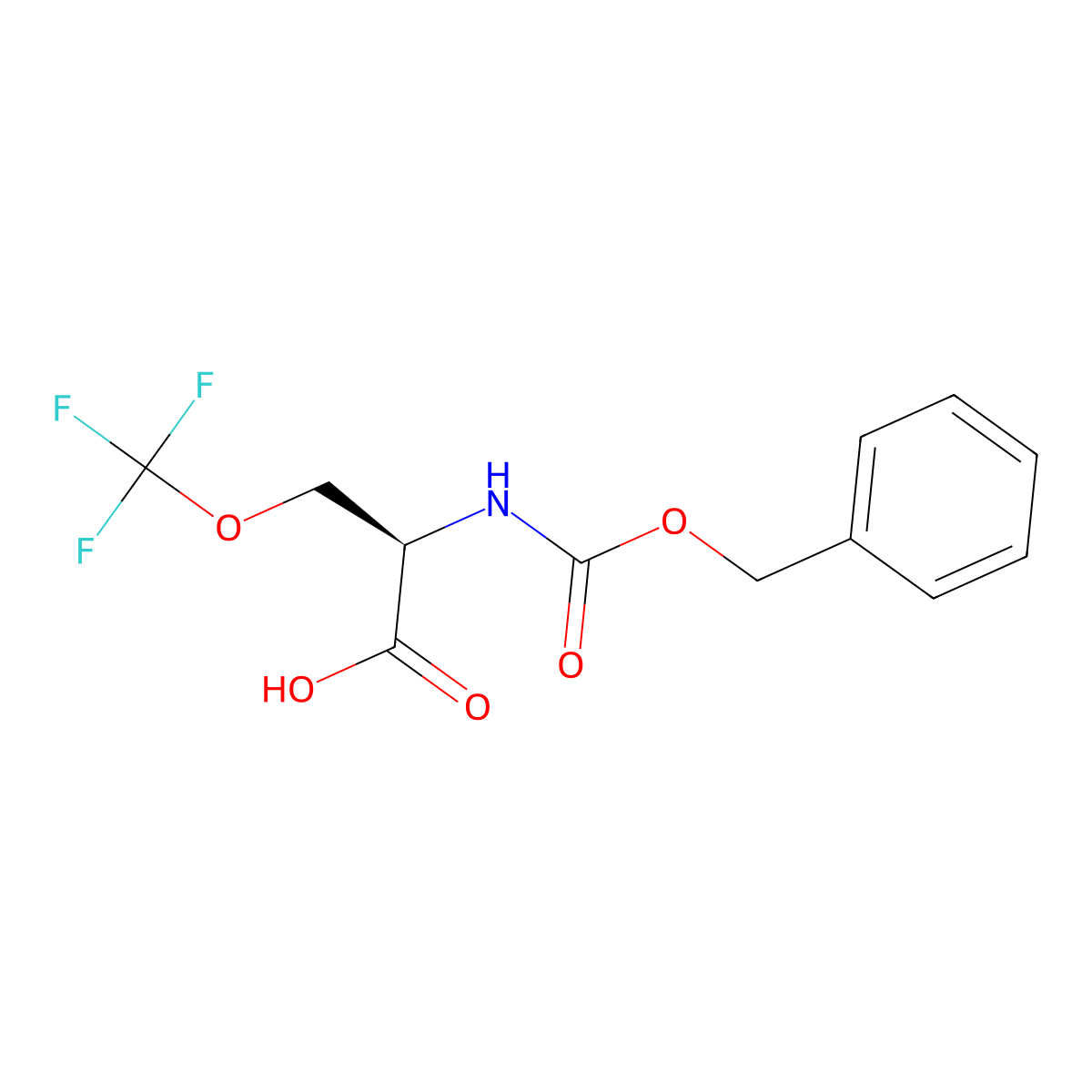 (2R)-2-{[(benzyloxy)carbonyl]amino}-3-(trifluoromethoxy)propanoic acid molecular structure, CAS 2679805-69-5