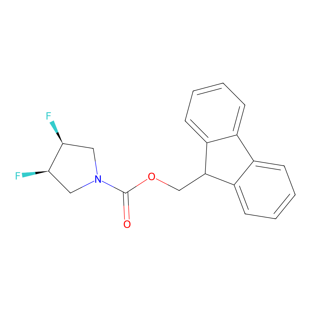 (9H-fluoren-9-yl)methyl (3R,4S)-3,4-difluoropyrrolidine-1-carboxylate molecular structure, CAS 2679805-73-1