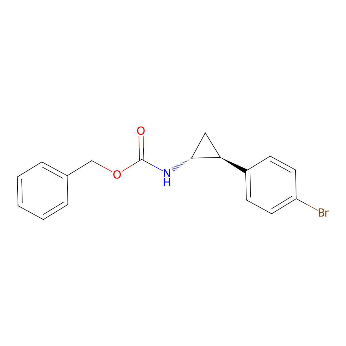 rac-benzyl N-[(1R,2S)-2-(4-bromophenyl)cyclopropyl]carbamate molecular structure, CAS 2679805-83-3