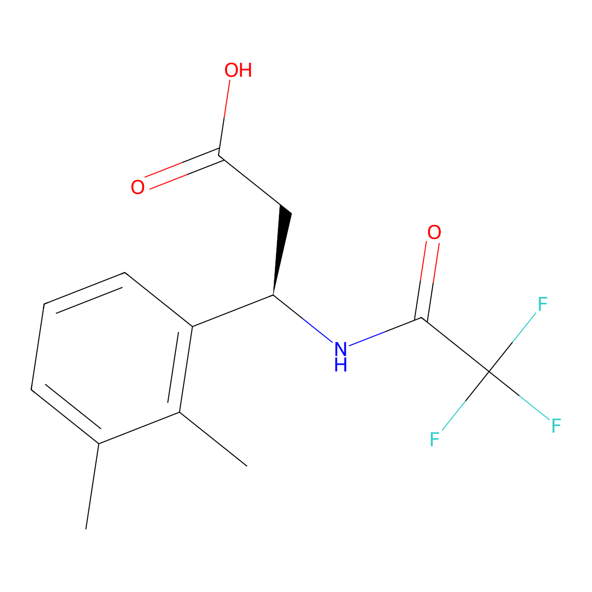 (3R)-3-(2,3-dimethylphenyl)-3-(2,2,2-trifluoroacetamido)propanoic acid molecular structure, CAS 2679805-90-2