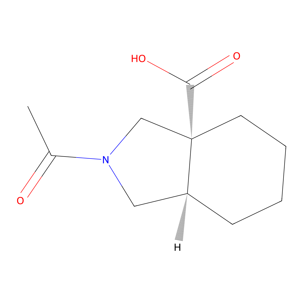rac-(3aR,7aR)-2-acetyl-octahydro-1H-isoindole-3a-carboxylic acid molecular structure, CAS 2679805-92-4