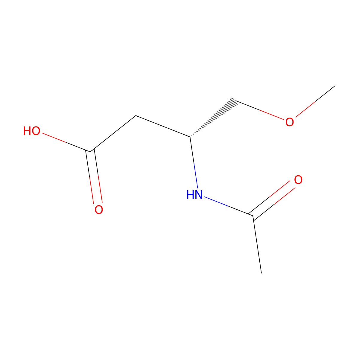 (3R)-3-acetamido-4-methoxybutanoic acid molecular structure, CAS 2679805-93-5