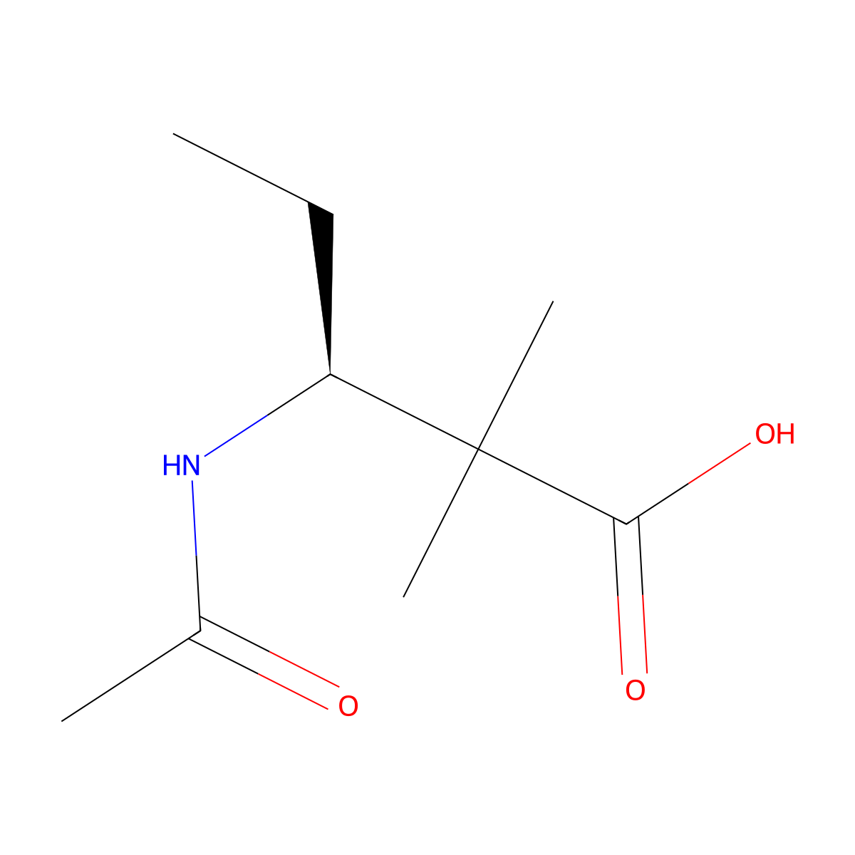 (3S)-3-acetamido-2,2-dimethylpentanoic acid molecular structure, CAS 2679805-95-7
