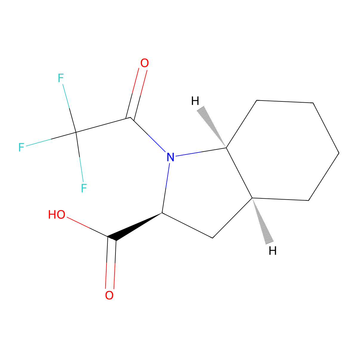 (2S,3aS,7aS)-1-(trifluoroacetyl)-octahydro-1H-indole-2-carboxylic acid molecular structure, CAS 2679806-01-8