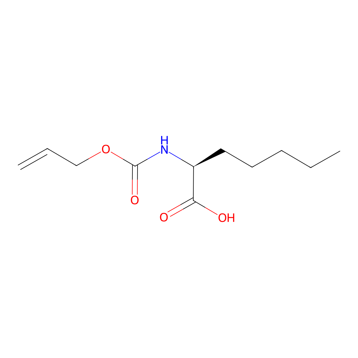 (2S)-2-{[(prop-2-en-1-yloxy)carbonyl]amino}heptanoic acid molecular structure, CAS 2679806-05-2