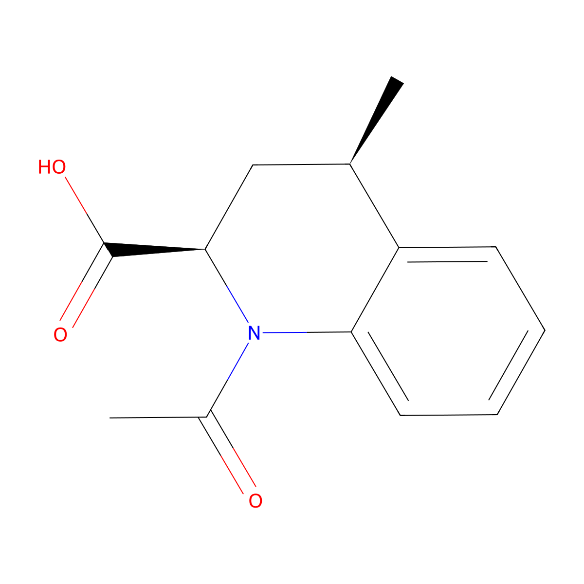rac-(2R,4R)-1-acetyl-4-methyl-1,2,3,4-tetrahydroquinoline-2-carboxylic acid molecular structure, CAS 2679806-26-7