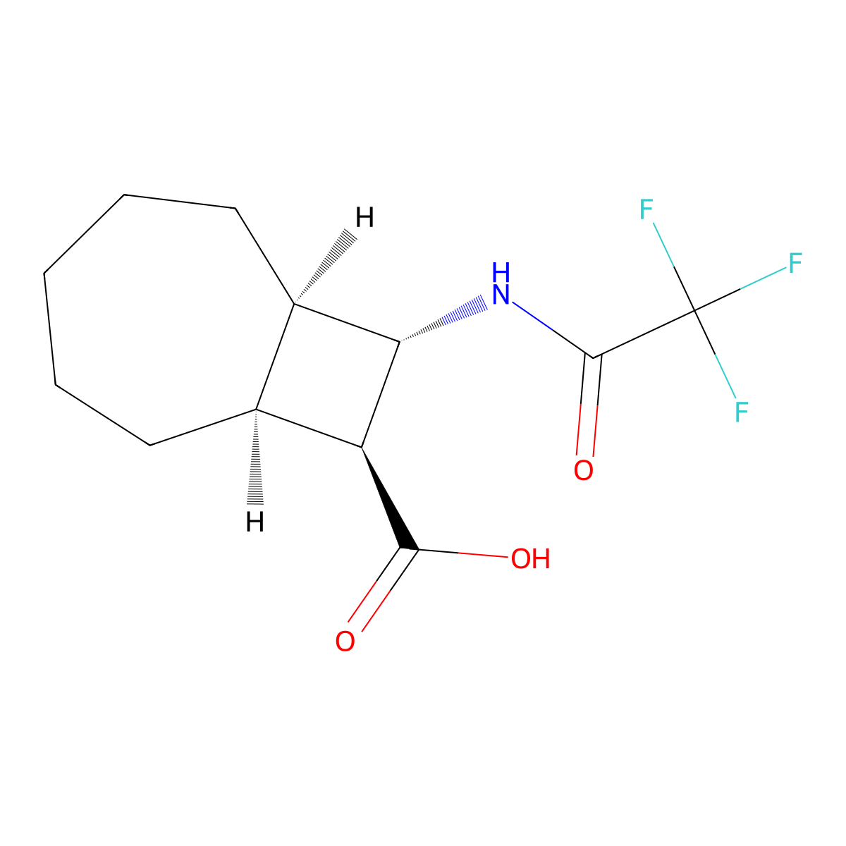 rac-(1R,7S,8S,9S)-9-(2,2,2-trifluoroacetamido)bicyclo[5.2.0]nonane-8-carboxylic acid molecular structure, CAS 2679806-30-3