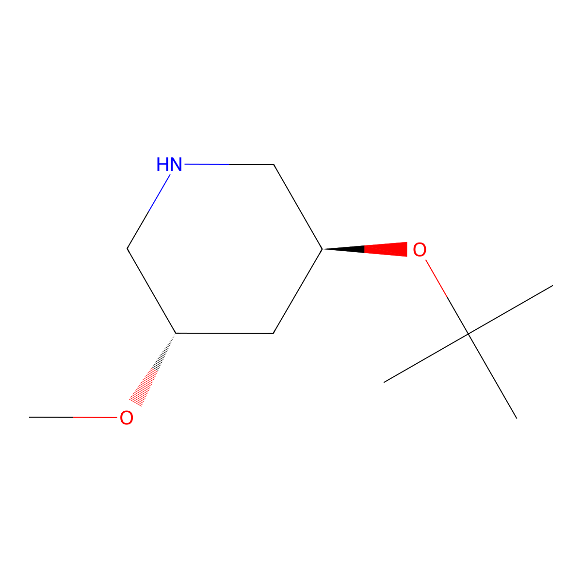 (3S,5S)-3-(tert-butoxy)-5-methoxypiperidine molecular structure, CAS 2679806-35-8