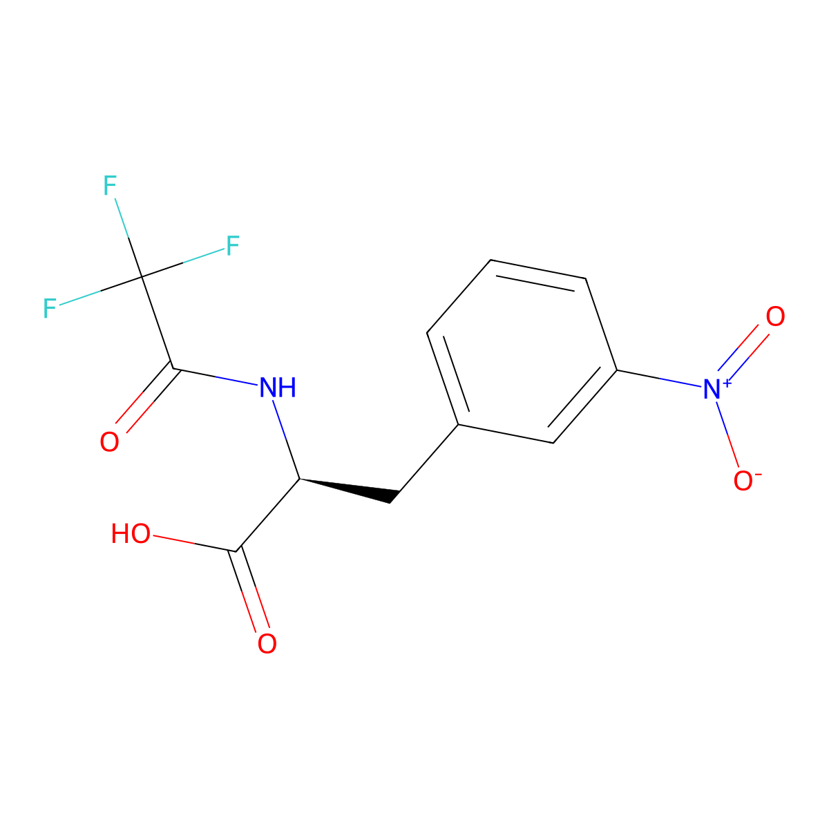 (2S)-3-(3-nitrophenyl)-2-(2,2,2-trifluoroacetamido)propanoic acid molecular structure, CAS 2679806-41-6