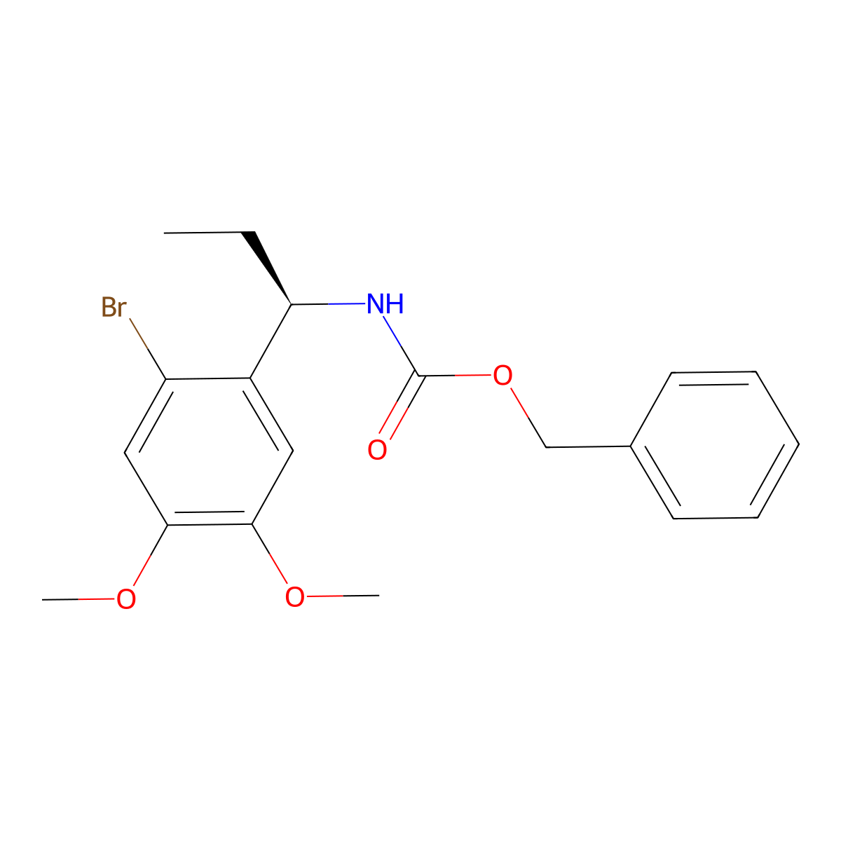 benzyl N-[(1R)-1-(2-bromo-4,5-dimethoxyphenyl)propyl]carbamate molecular structure, CAS 2679806-45-0