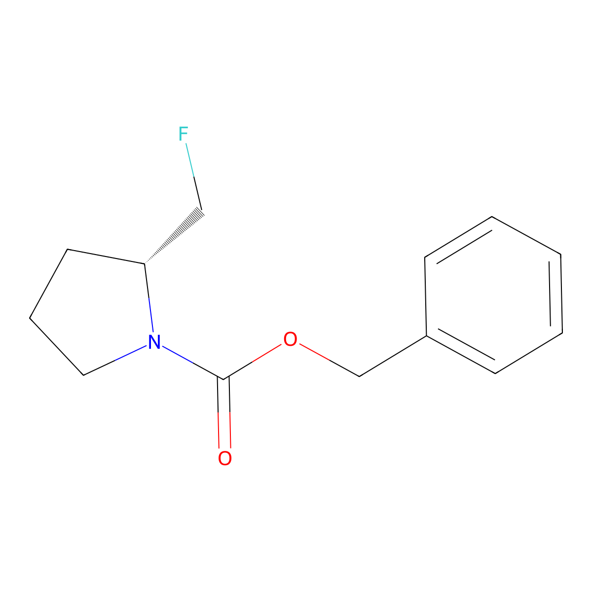 benzyl (2R)-2-(fluoromethyl)pyrrolidine-1-carboxylate molecular structure, CAS 2679806-49-4