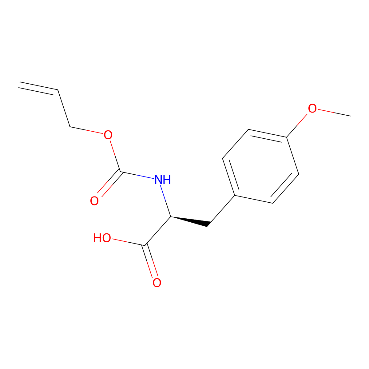 (2S)-3-(4-methoxyphenyl)-2-{[(prop-2-en-1-yloxy)carbonyl]amino}propanoic acid molecular structure, CAS 2679806-53-0