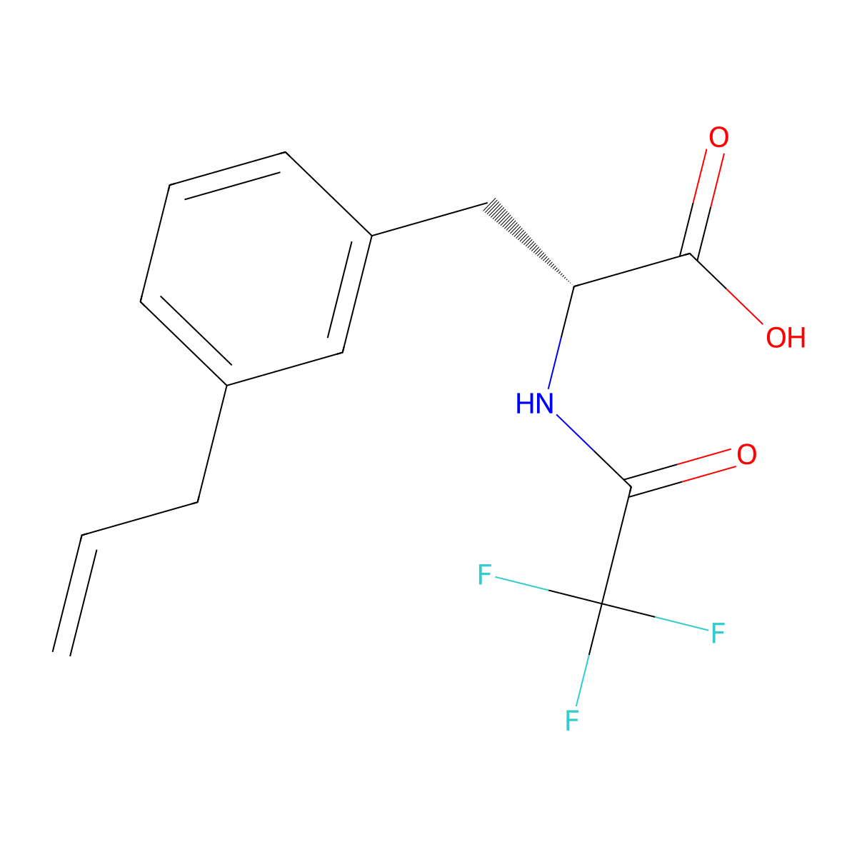 (2R)-3-[3-(prop-2-en-1-yl)phenyl]-2-(2,2,2-trifluoroacetamido)propanoic acid molecular structure, CAS 2679806-54-1