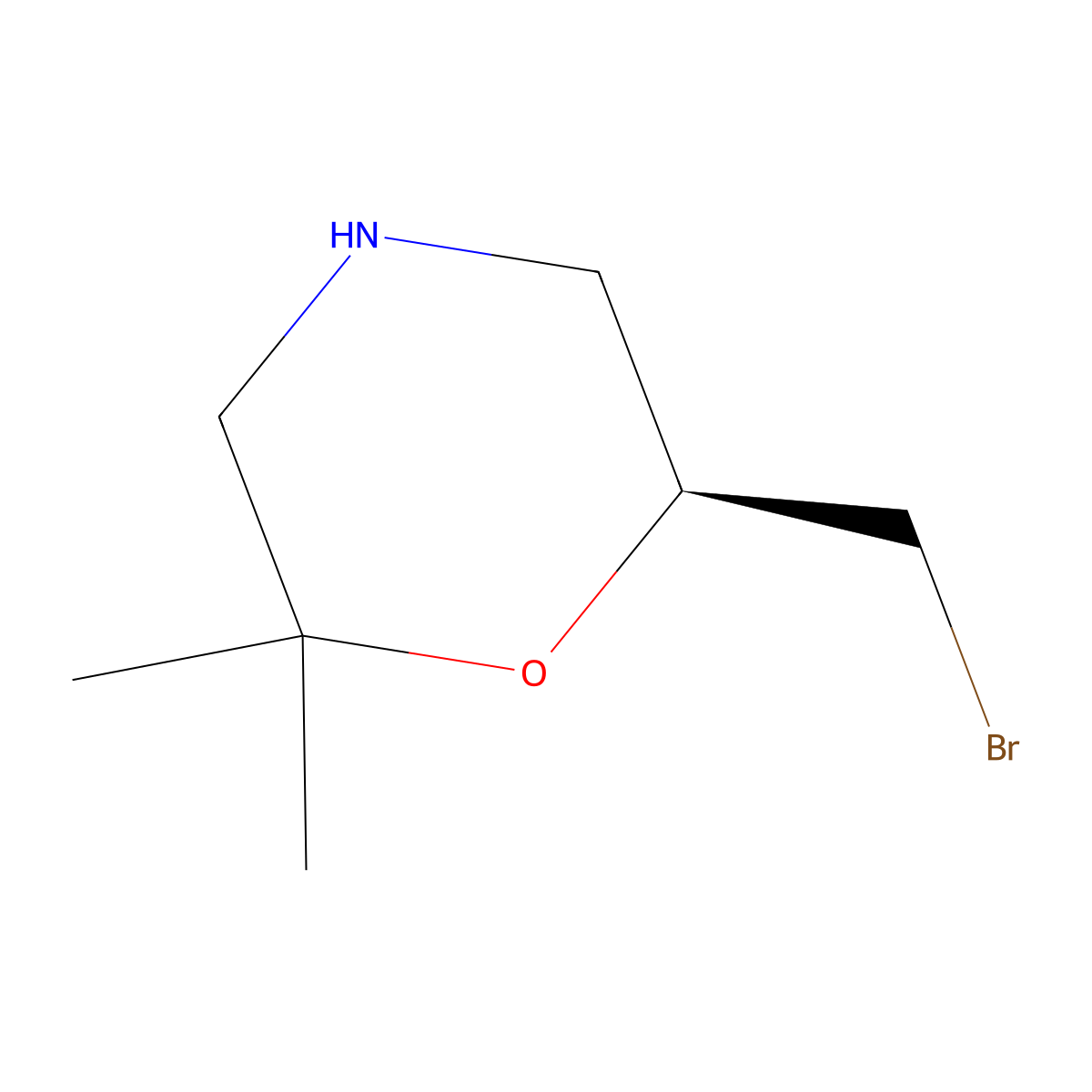 (6S)-6-(bromomethyl)-2,2-dimethylmorpholine molecular structure, CAS 2679806-55-2