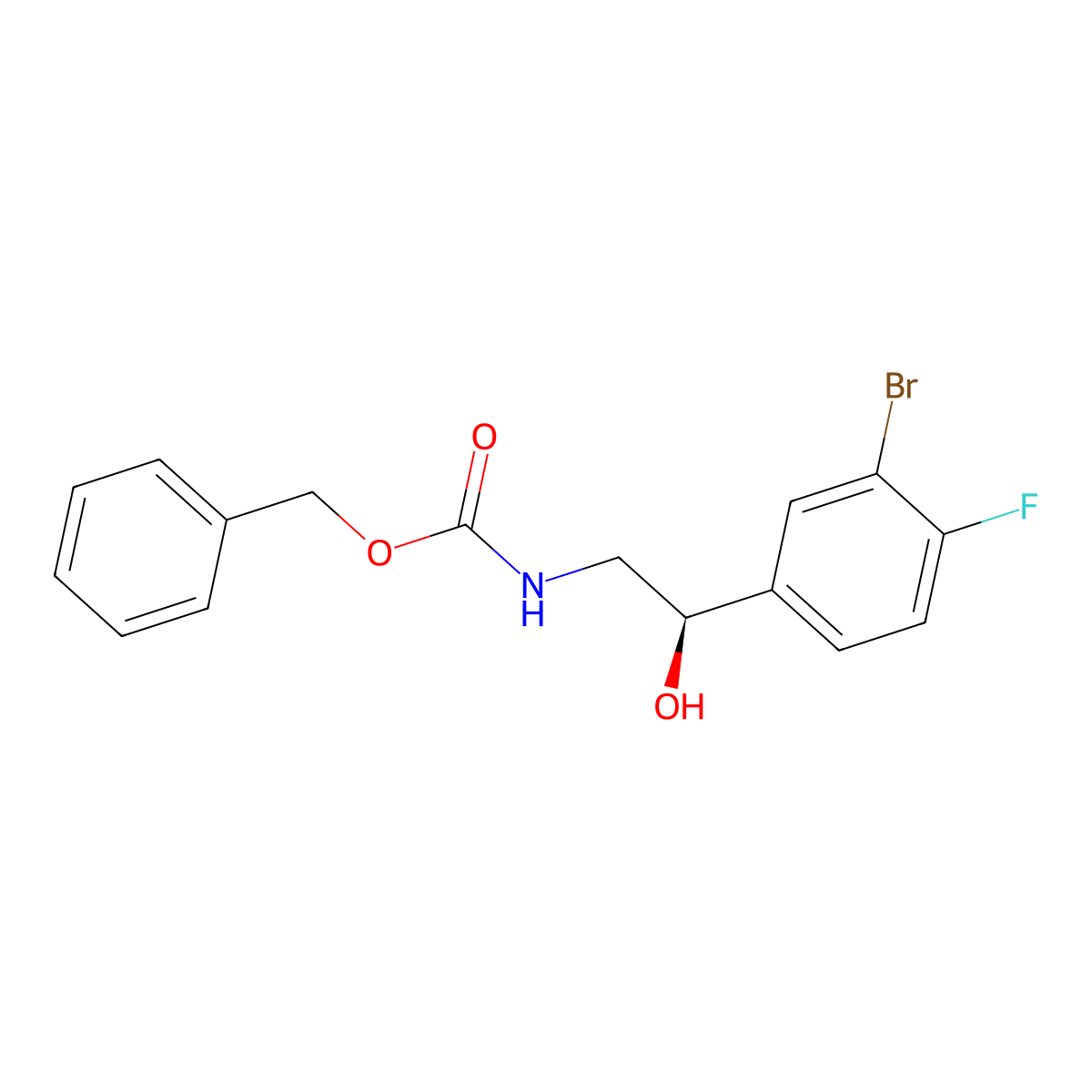 benzyl N-[(2R)-2-(3-bromo-4-fluorophenyl)-2-hydroxyethyl]carbamate molecular structure, CAS 2679806-57-4