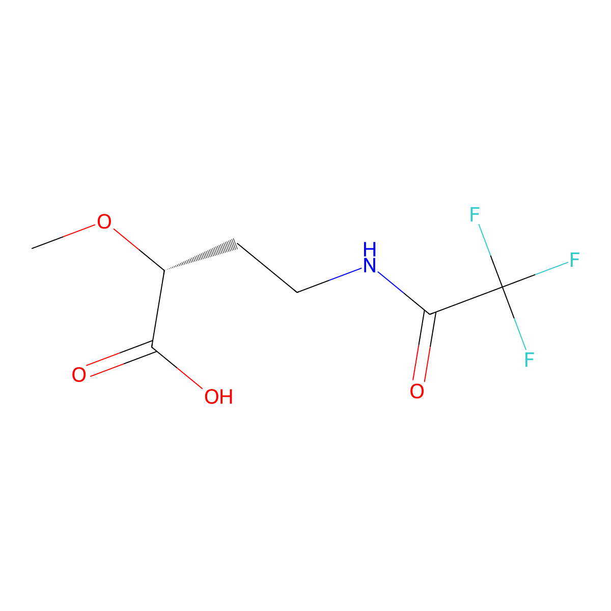 (2R)-2-methoxy-4-(2,2,2-trifluoroacetamido)butanoic acid molecular structure, CAS 2679806-58-5