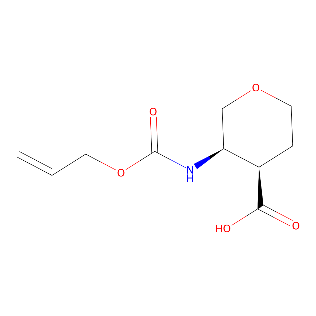 rac-(3R,4R)-3-{[(prop-2-en-1-yloxy)carbonyl]amino}oxane-4-carboxylic acid molecular structure, CAS 2679806-64-3