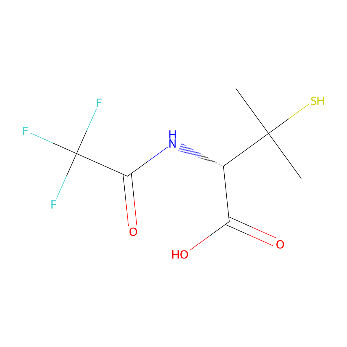 (2S)-3-methyl-3-sulfanyl-2-(2,2,2-trifluoroacetamido)butanoic acid molecular structure, CAS 2679806-69-8