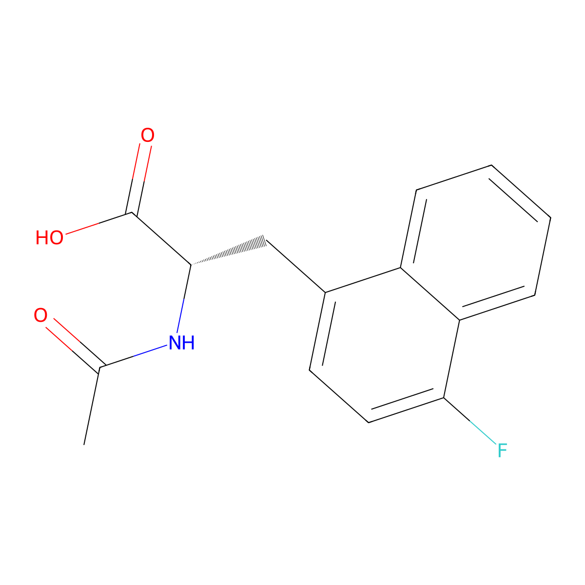 (2S)-2-acetamido-3-(4-fluoronaphthalen-1-yl)propanoic acid molecular structure, CAS 2679806-74-5
