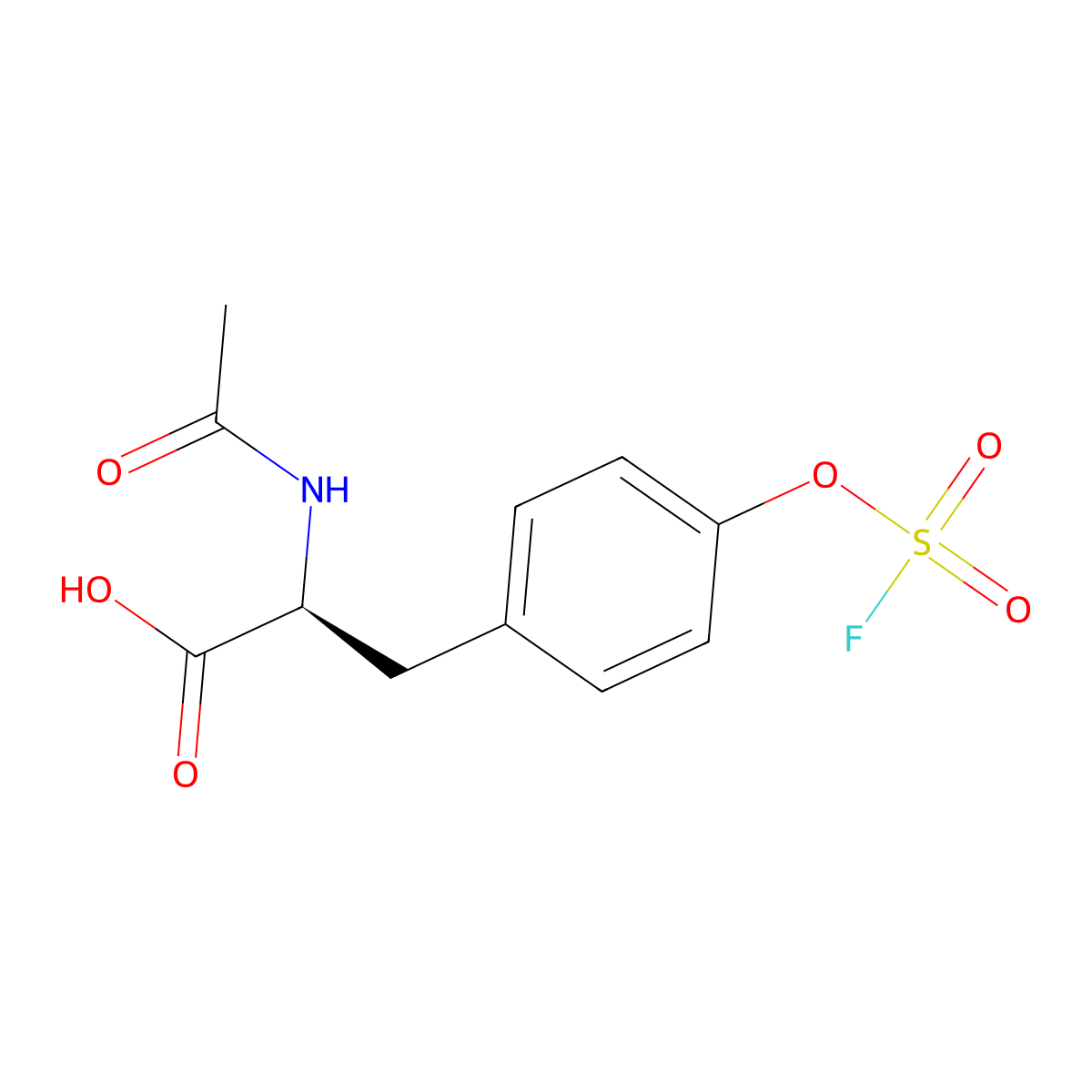 (2S)-2-acetamido-3-{4-[(fluorosulfonyl)oxy]phenyl}propanoic acid molecular structure, CAS 2679806-82-5