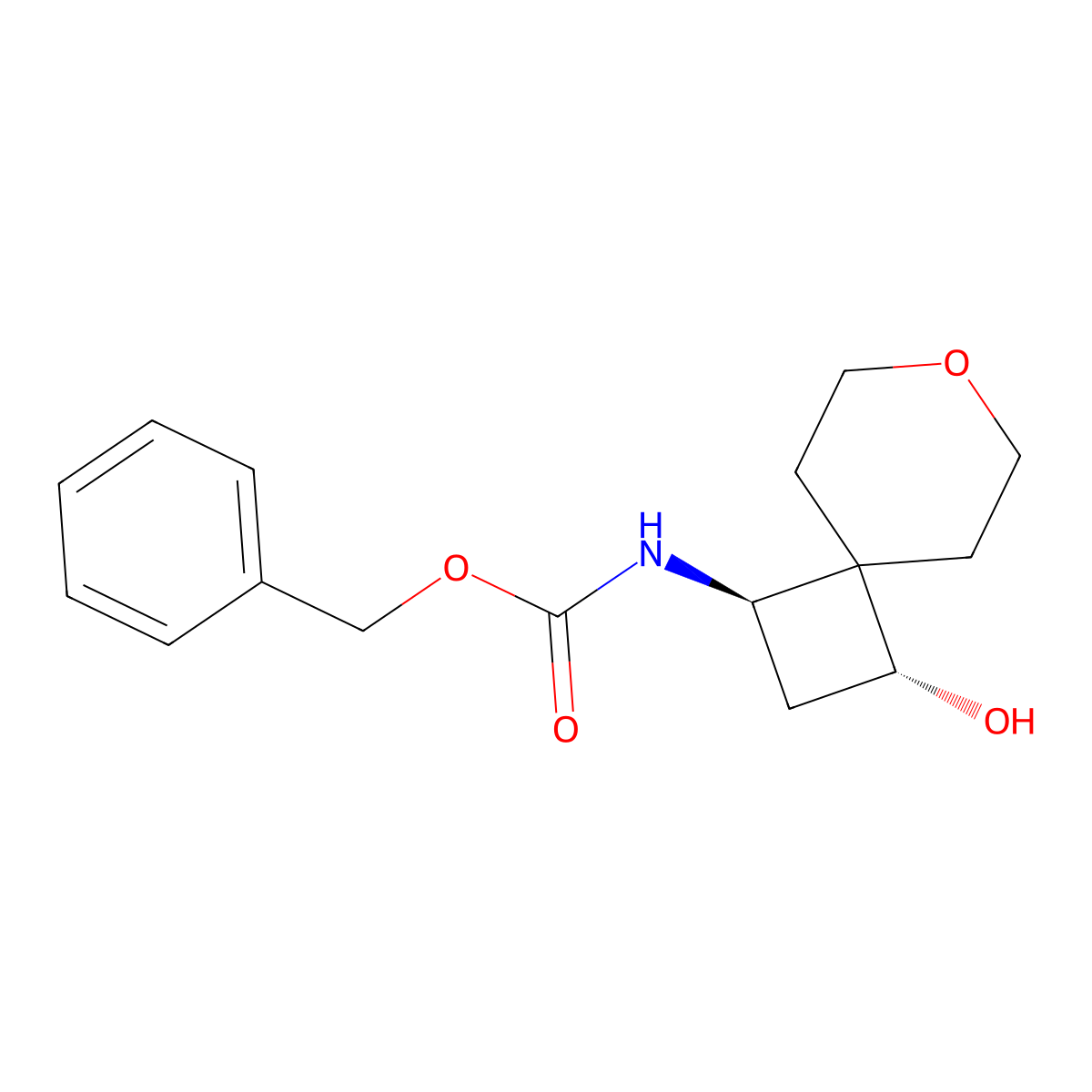 rac-benzyl N-[(1R,3R)-3-hydroxy-7-oxaspiro[3.5]nonan-1-yl]carbamate molecular structure, CAS 2679807-06-6