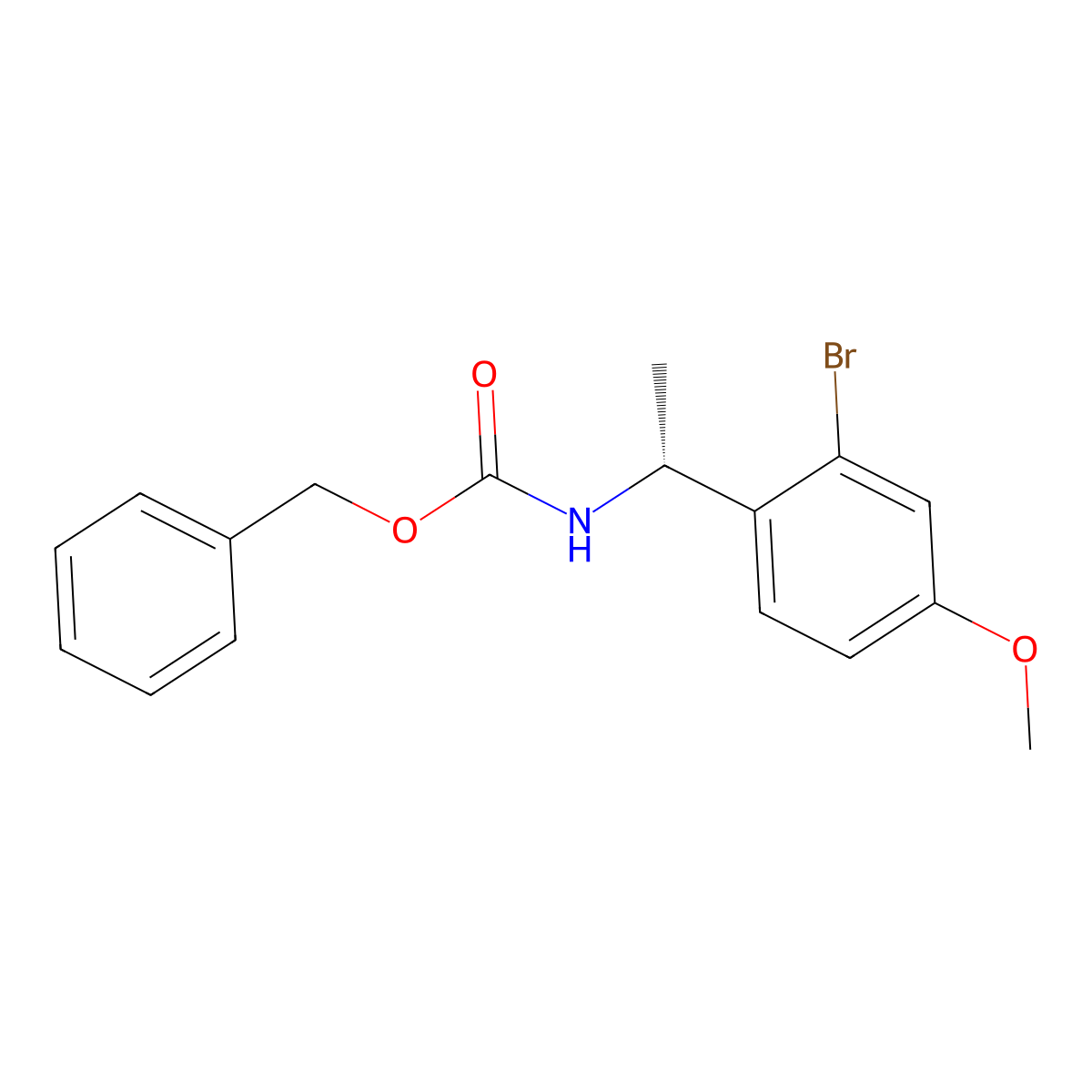 benzyl N-[(1R)-1-(2-bromo-4-methoxyphenyl)ethyl]carbamate molecular structure, CAS 2679807-07-7