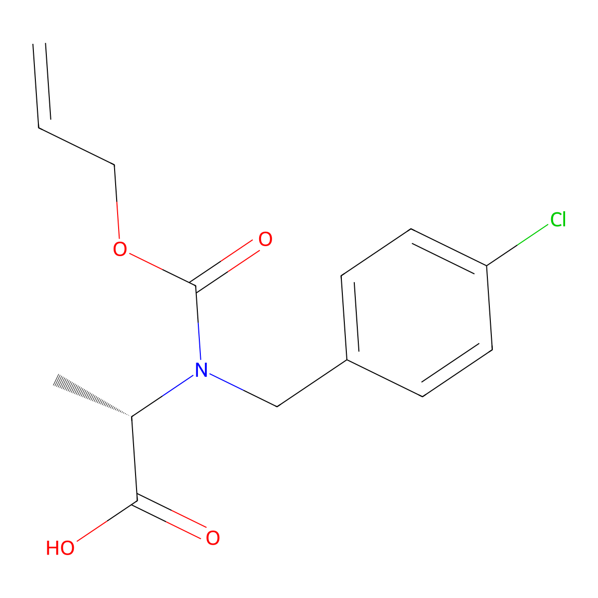 (2S)-2-{[(4-chlorophenyl)methyl][(prop-2-en-1-yloxy)carbonyl]amino}propanoic acid molecular structure, CAS 2679807-13-5