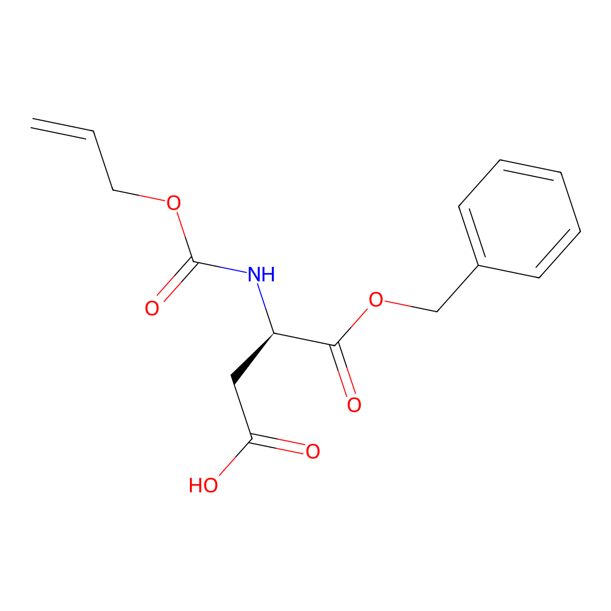 (3R)-4-(benzyloxy)-4-oxo-3-{[(prop-2-en-1-yloxy)carbonyl]amino}butanoic acid molecular structure, CAS 2679808-27-4