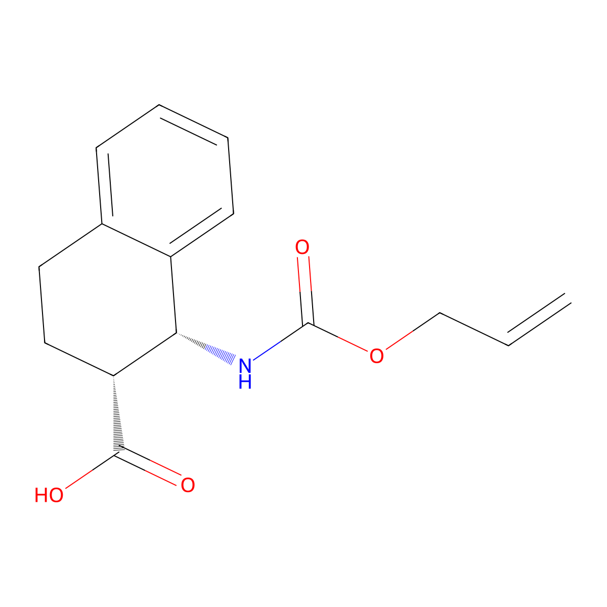 rac-(1R,2R)-1-{[(prop-2-en-1-yloxy)carbonyl]amino}-1,2,3,4-tetrahydronaphthalene-2-carboxylic acid molecular structure, CAS 2679808-28-5