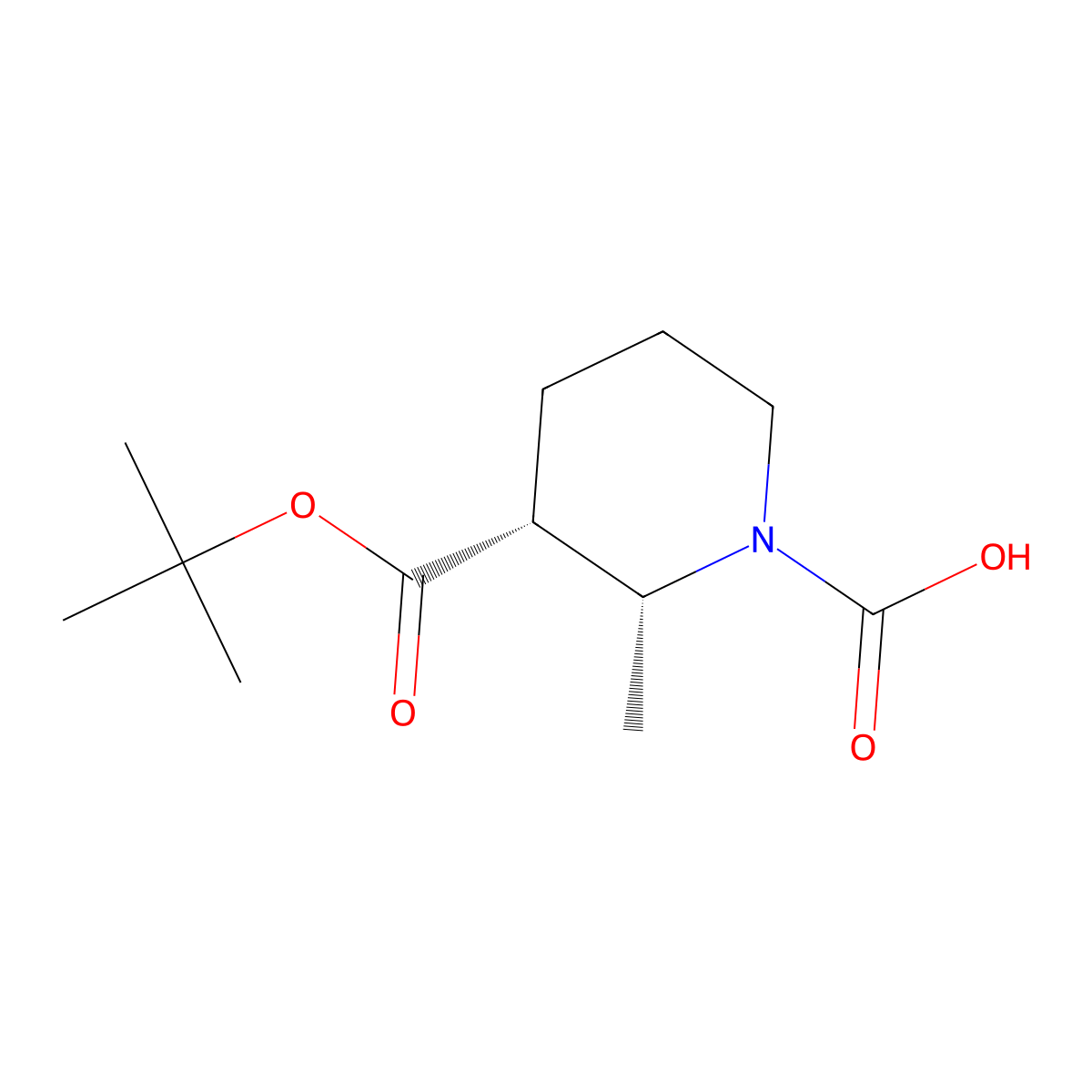 rac-(2R,3R)-3-[(tert-butoxy)carbonyl]-2-methylpiperidine-1-carboxylic acid molecular structure, CAS 2679808-29-6