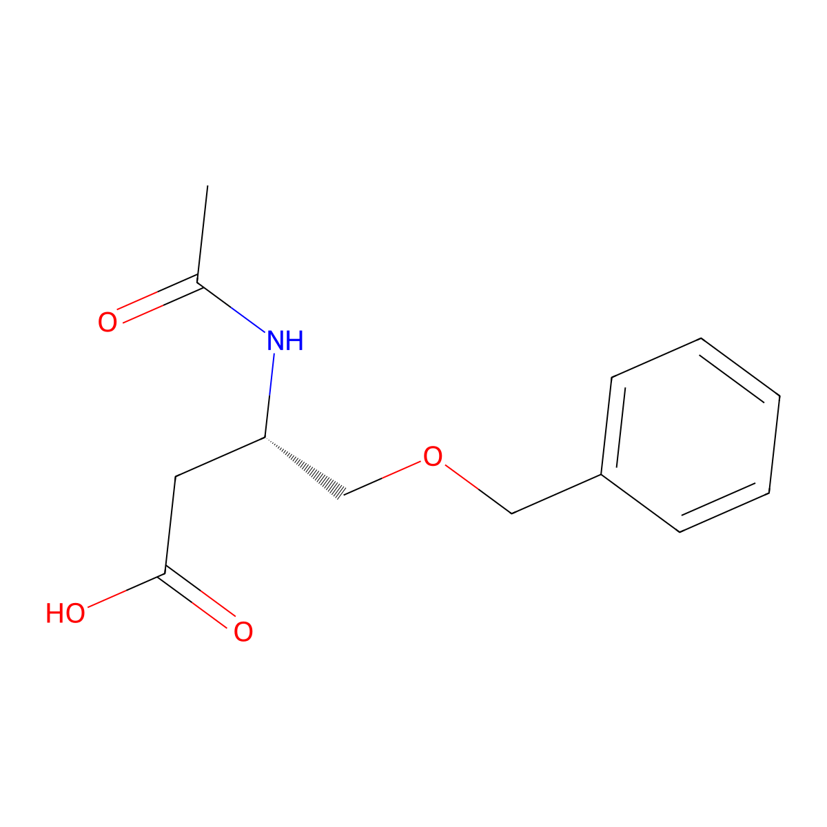 (3S)-4-(benzyloxy)-3-acetamidobutanoic acid molecular structure, CAS 2679808-31-0