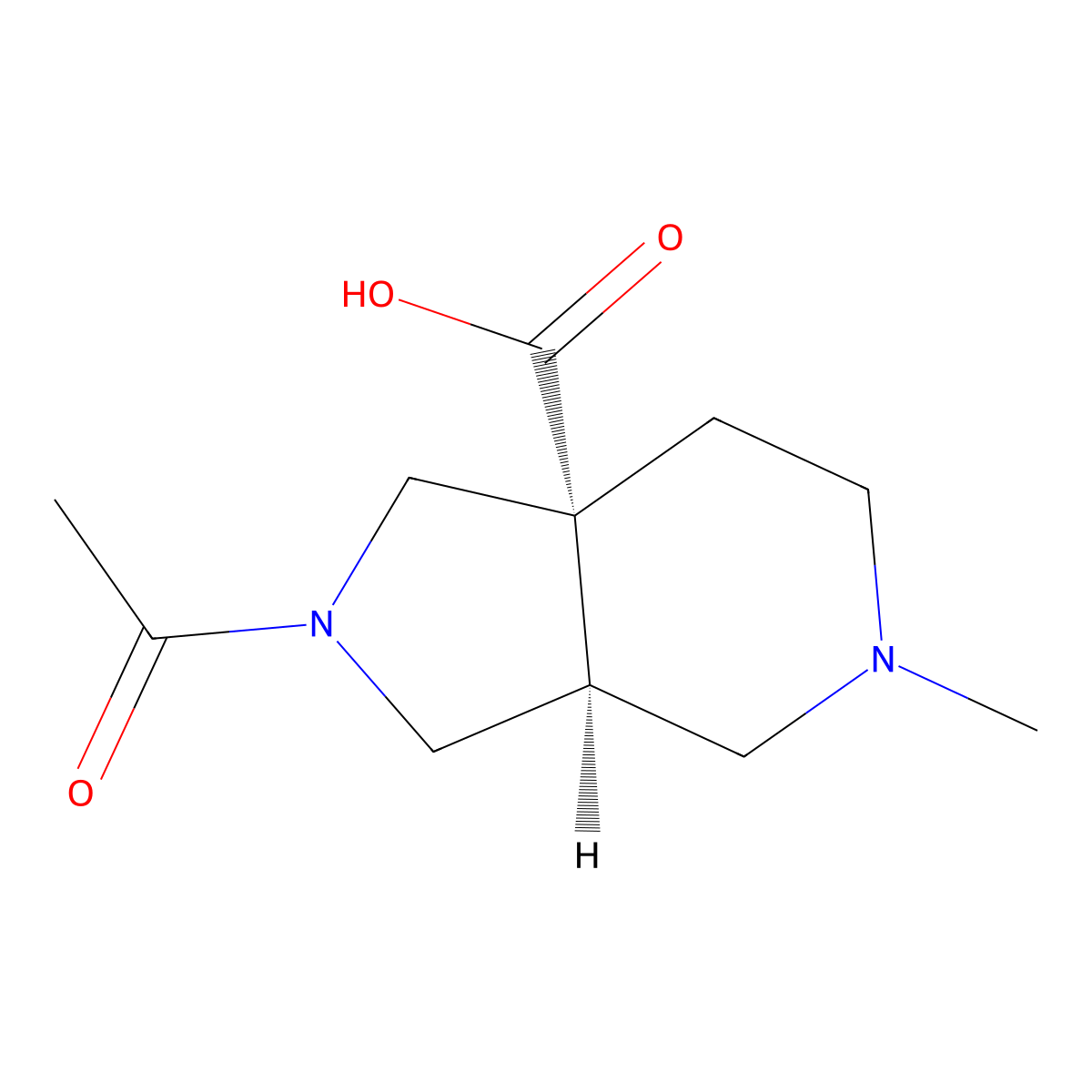 rac-(3aR,7aS)-2-acetyl-5-methyl-octahydro-1H-pyrrolo[3,4-c]pyridine-7a-carboxylic acid molecular structure, CAS 2679808-39-8