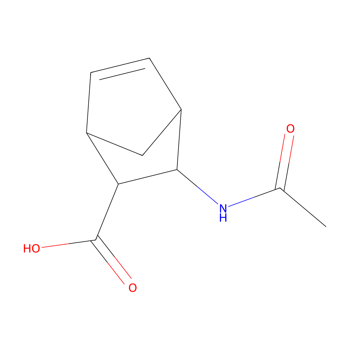 rac-(1R,2R,3S,4S)-3-acetamidobicyclo[2.2.1]hept-5-ene-2-carboxylic acid molecular structure, CAS 2679808-43-4