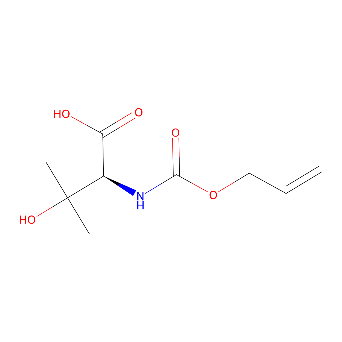 (2S)-3-hydroxy-3-methyl-2-{[(prop-2-en-1-yloxy)carbonyl]amino}butanoic acid molecular structure, CAS 2679808-45-6
