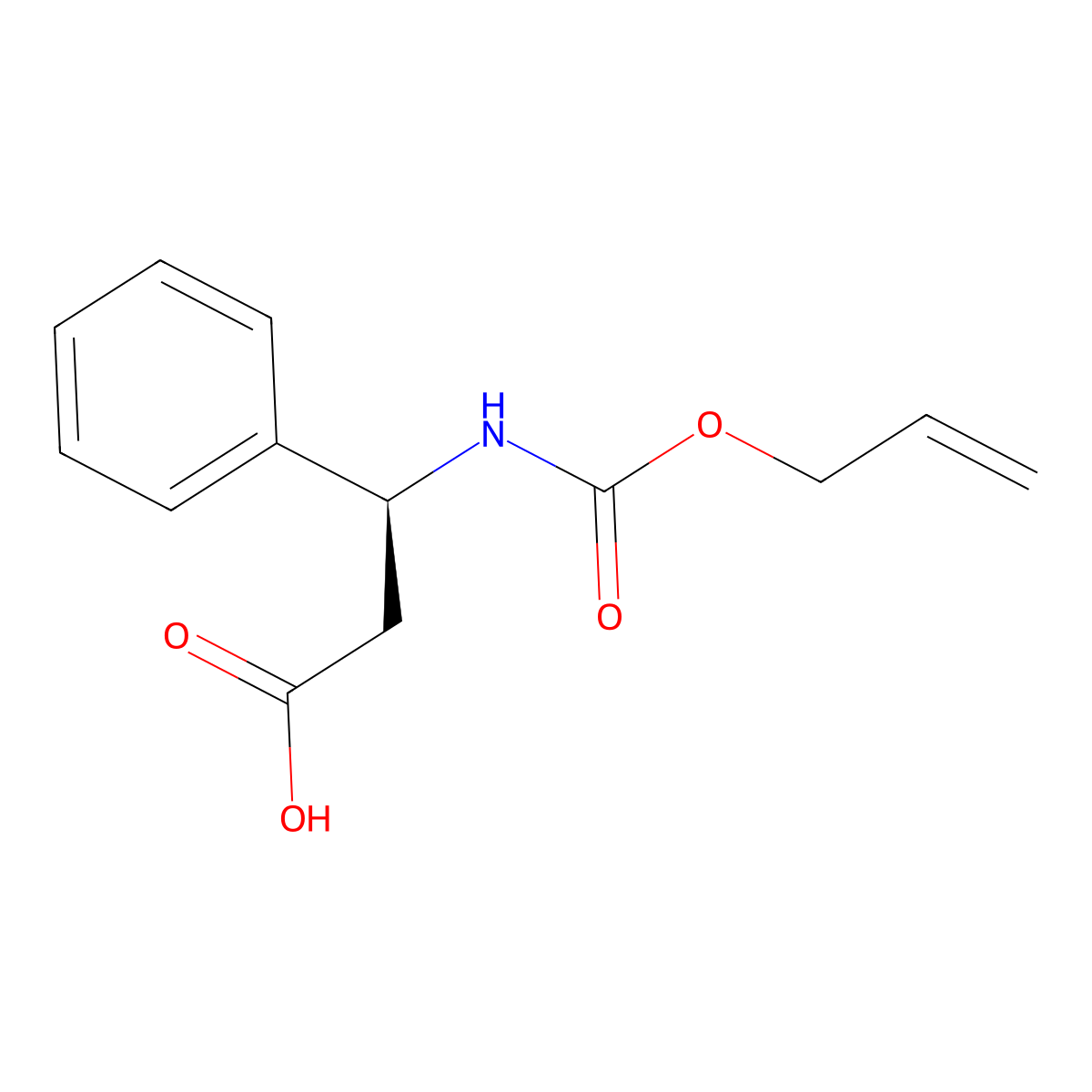 (3S)-3-phenyl-3-{[(prop-2-en-1-yloxy)carbonyl]amino}propanoic acid molecular structure, CAS 2679808-46-7