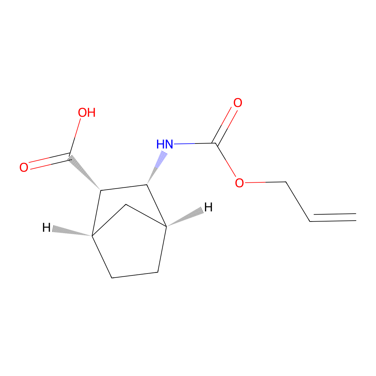 rel-(1R,2S,3R,4S)-3-{[(prop-2-en-1-yloxy)carbonyl]amino}bicyclo[2.2.1]heptane-2-carboxylic acid molecular structure, CAS 2679808-47-8
