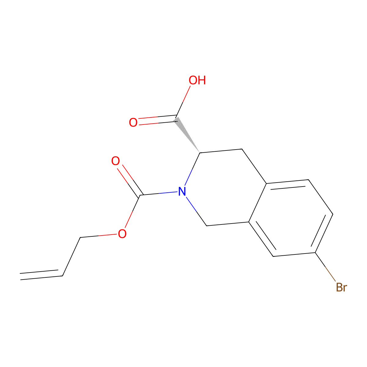 (3S)-7-bromo-2-[(prop-2-en-1-yloxy)carbonyl]-1,2,3,4-tetrahydroisoquinoline-3-carboxylic acid molecular structure, CAS 2679808-62-7