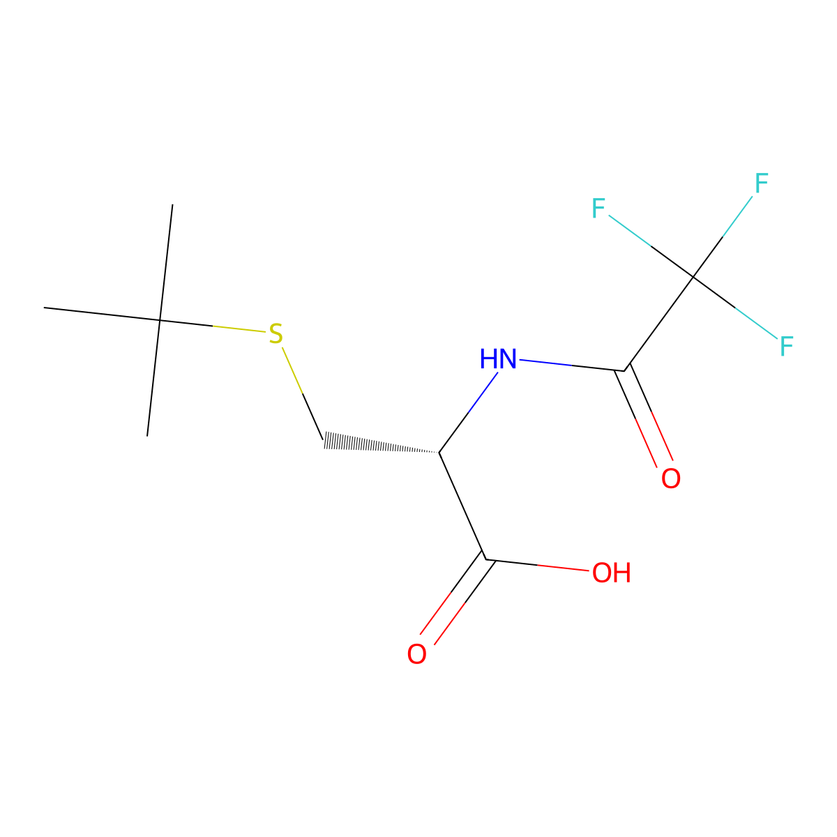 (2R)-3-(tert-butylsulfanyl)-2-(2,2,2-trifluoroacetamido)propanoic acid molecular structure, CAS 2679808-67-2