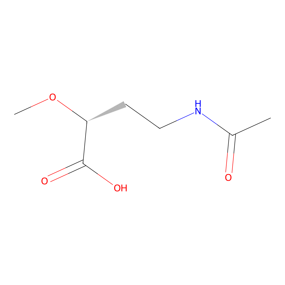 (2R)-4-acetamido-2-methoxybutanoic acid molecular structure, CAS 2679808-68-3