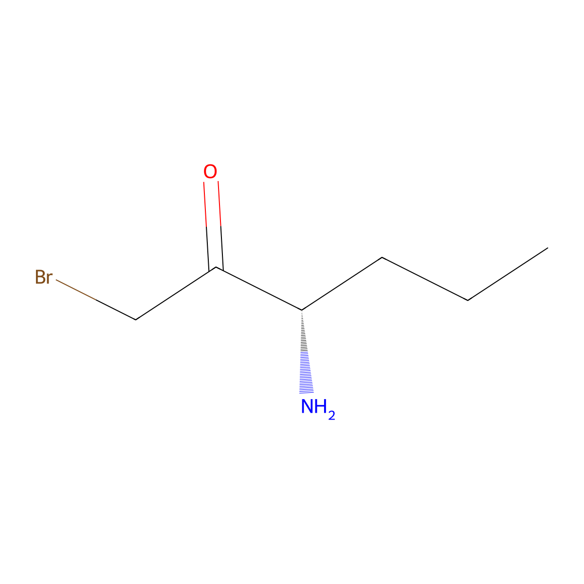 (3S)-3-amino-1-bromohexan-2-one molecular structure, CAS 2679808-77-4